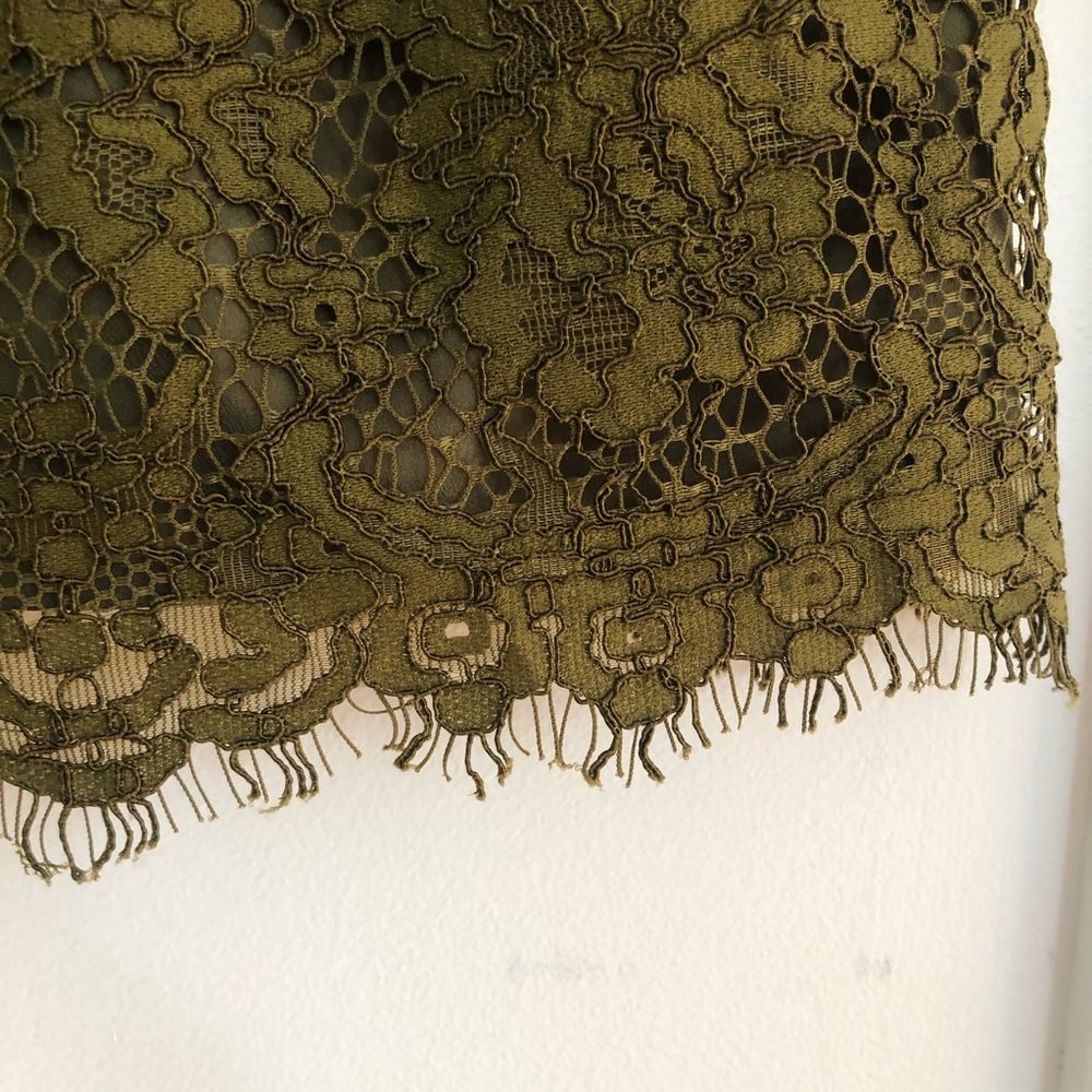 J. Crew Lace Ruffle-Neck Top in Burnished Moss NWT - Picture 11 of 16
